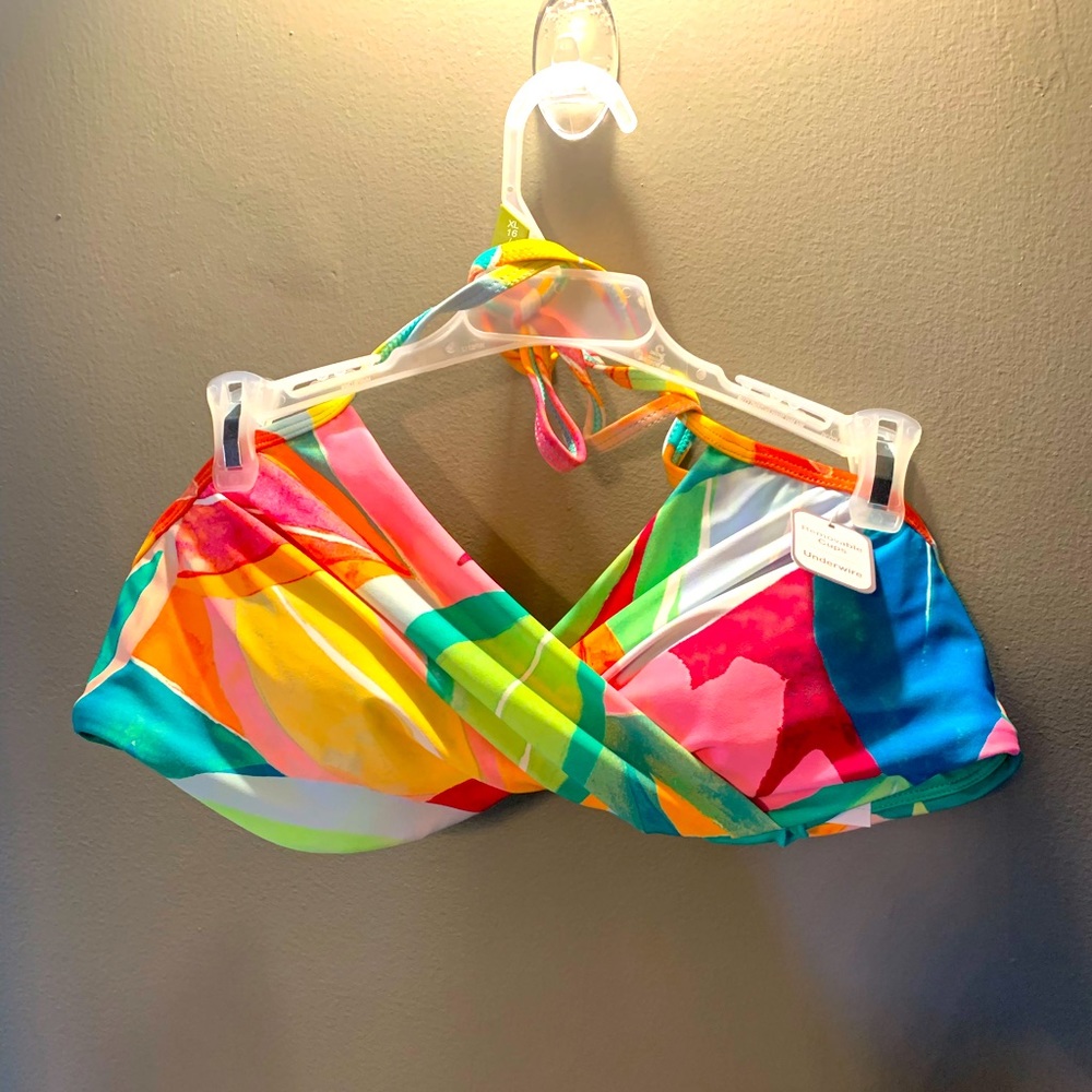 2/$20 Time & Tru multi color bikini top NWT